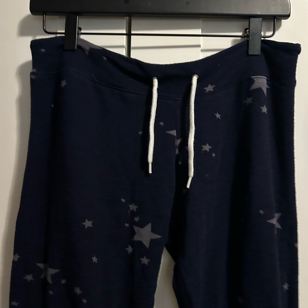 Monrow Vintage Stardust Knit Joggers Navy Silver XS - Picture 4 of 9